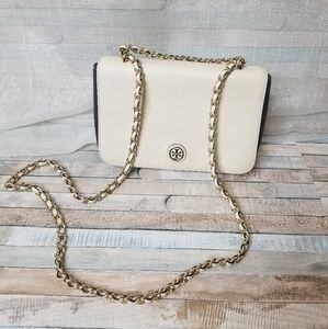 Tory Burch white and blue crossbody
